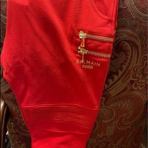 Balmain x PUMA Red cotton sweatpants